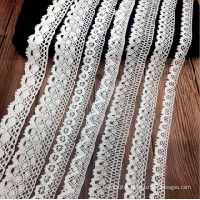 Manufacturer custom embroidery Trimming cotton white colorful fabric lace for clothing decoration